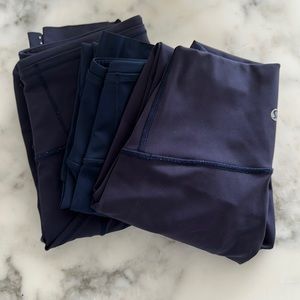 Blue Lulu Leggings - 3 pair